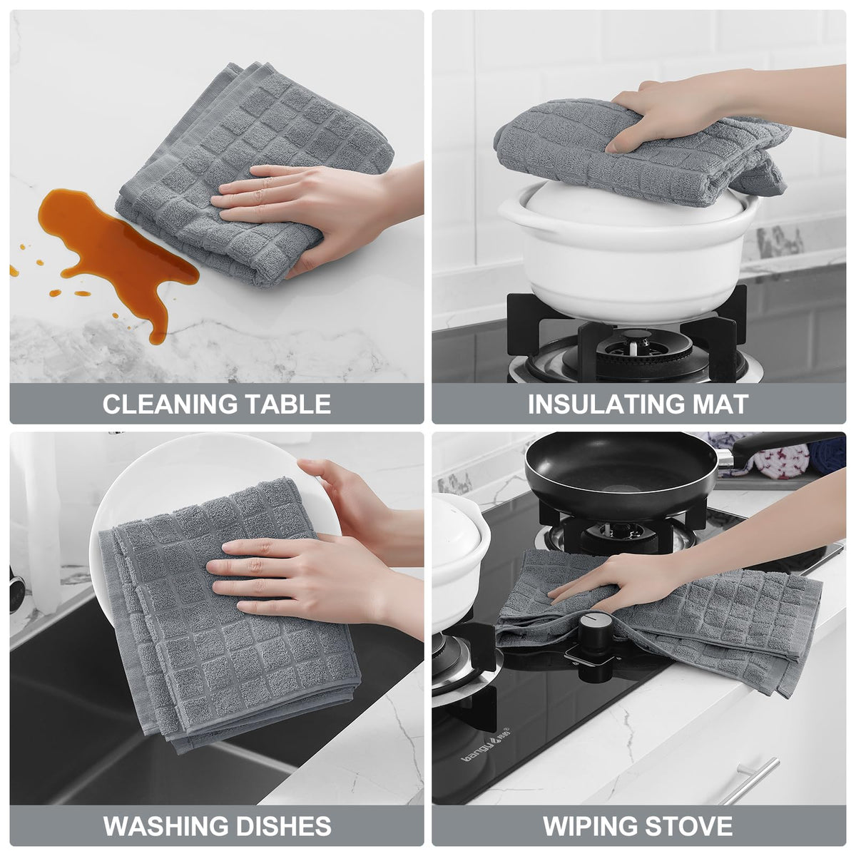 Homaxy natural grey towel highlighting soft, durable fabric.