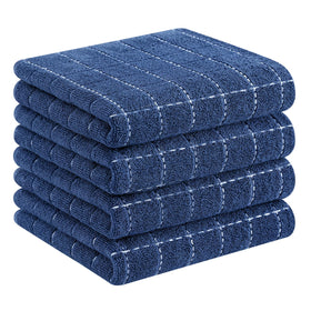 Homaxy navy blue checkered kitchen towels offer durable absorbency for daily drying