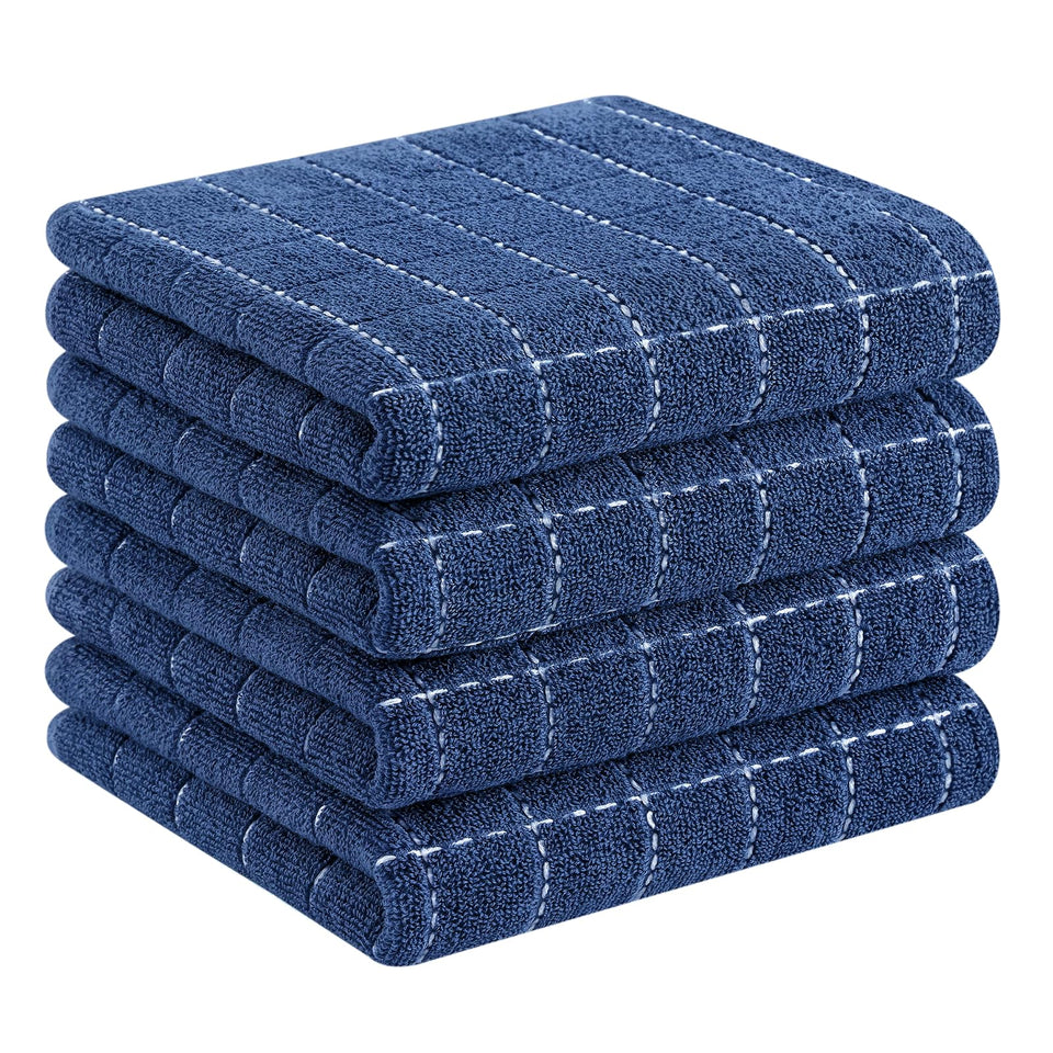 Homaxy navy blue checkered kitchen towels offer durable absorbency for daily drying