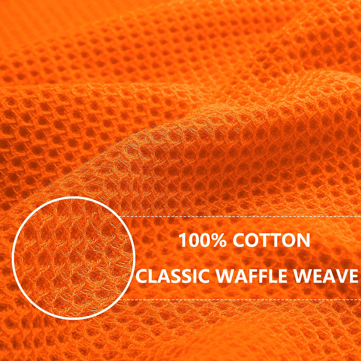 Homaxy orange waffle dish towels drying in kitchen, ready to handle spill cleanup.