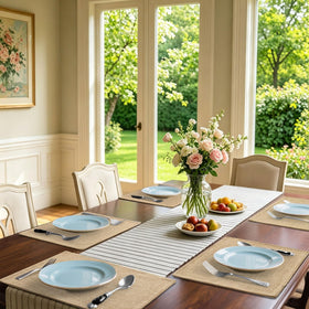 Homaxy placemats dual-sided texture for versatile table styling