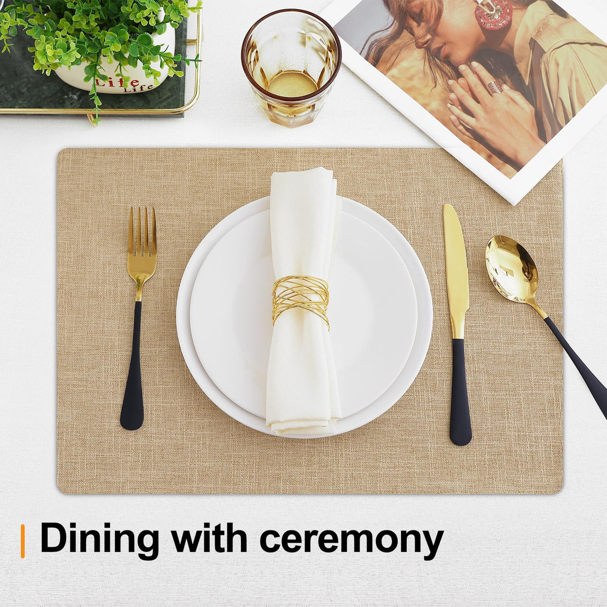 Homaxy placemats heat-resistant surface protects table from hot dishes