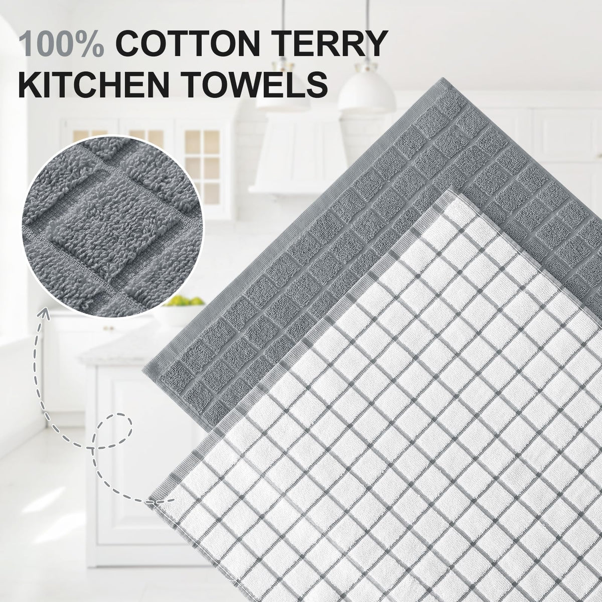 Homaxy towel close-up weave highlights soft texture and premium ring-spun cotton feel.