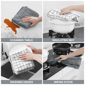 Homaxy towel with hanging loop, easy to hang and access during cooking.