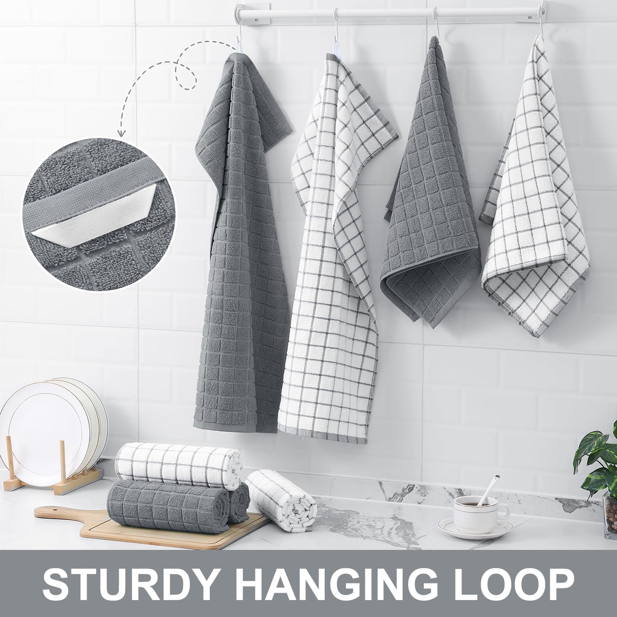 Homaxy six-pack set, soft reusable towels for the whole family.