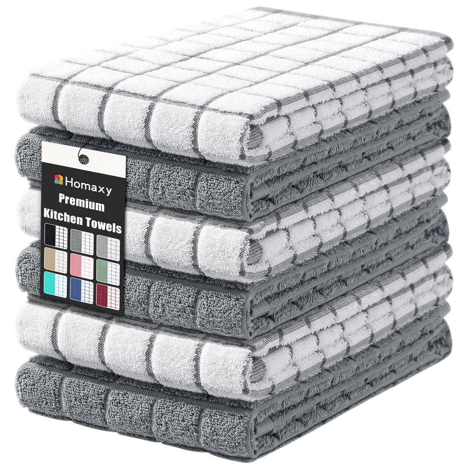 Homaxy premium cotton towels stacked, showcasing durable 390 GSM and absorbency for daily tasks.