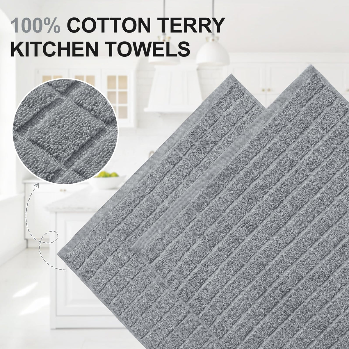 Homaxy 6-pack towels shown as soft, durable everyday kitchen essentials.
