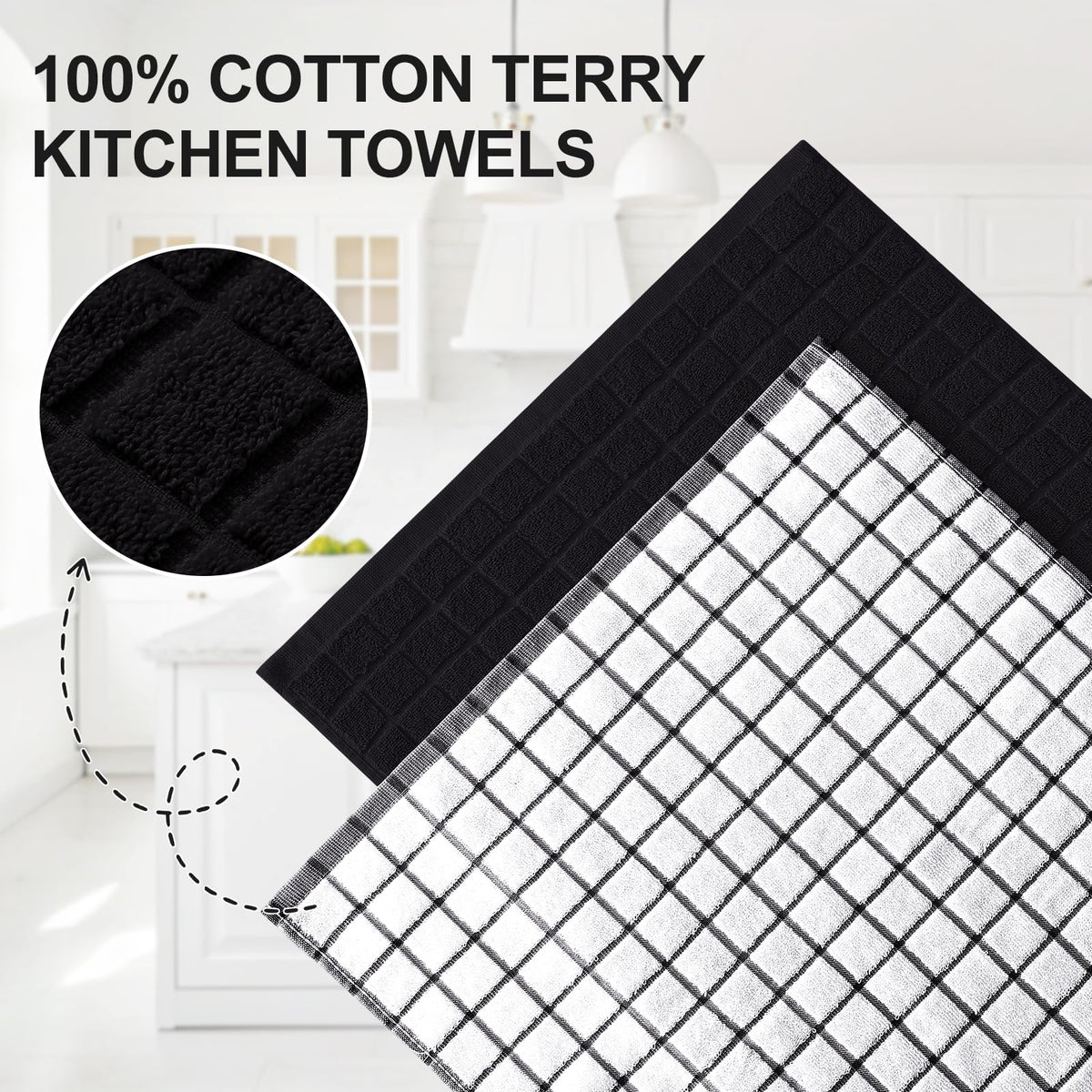 Homaxy towel hanging loop design aids easy storage and quick grab after cooking