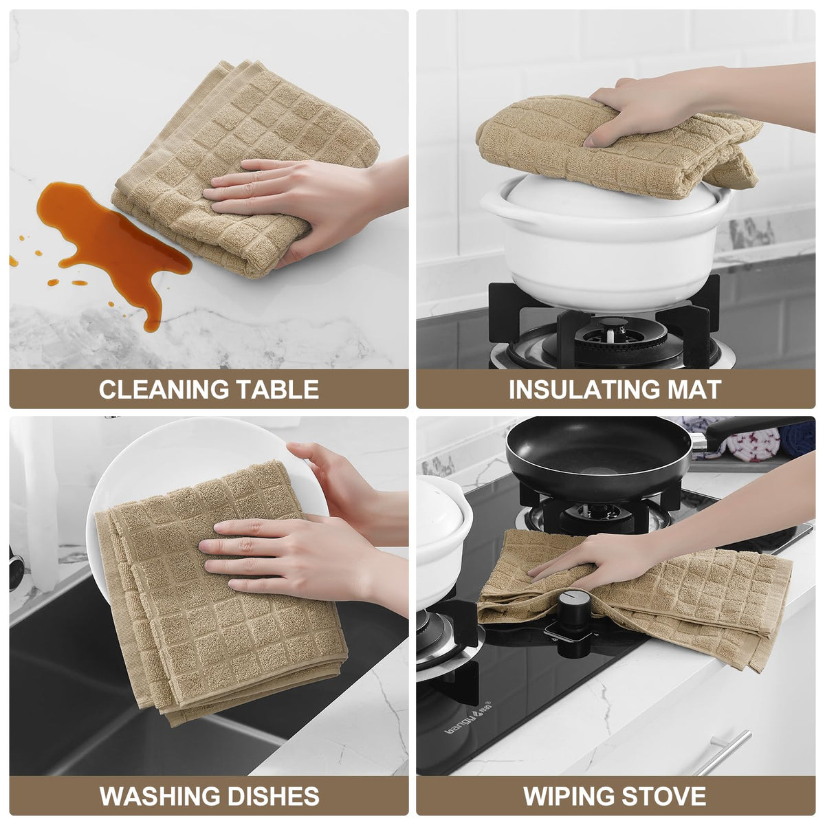 Homaxy towel demonstrates fast absorption on a spill.