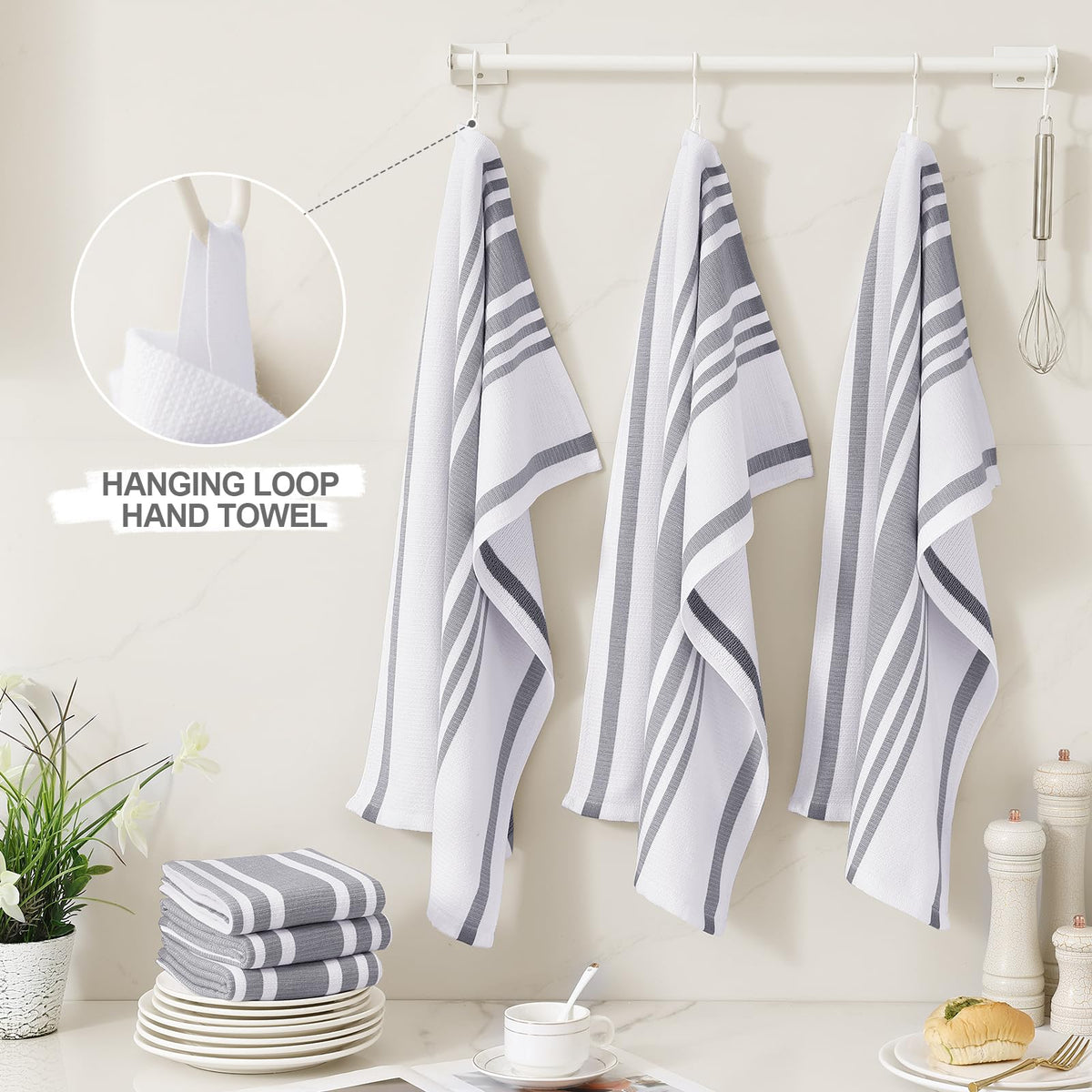 Homaxy 18x28 towel size for covering wide countertops.
