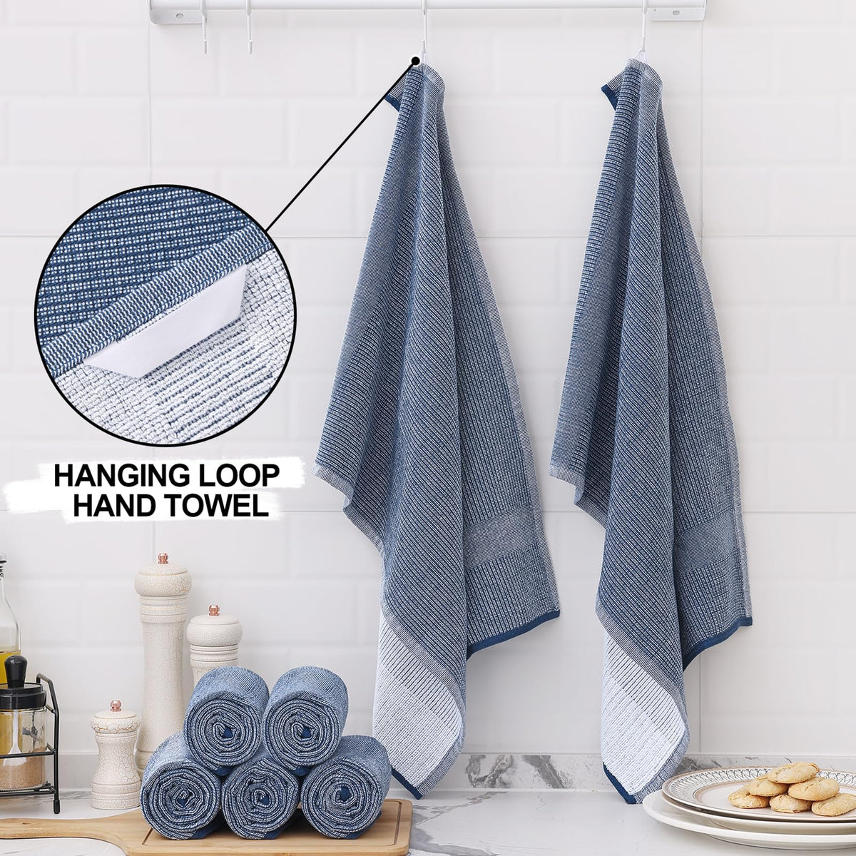 Homaxy 18x28 navy towel with large surface for drying.