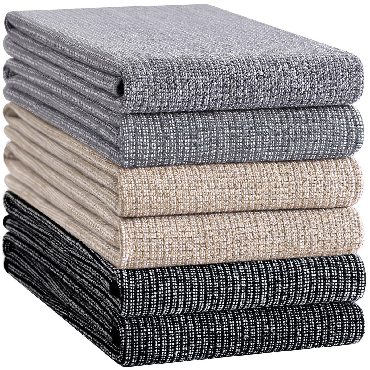 Homaxy soft cotton towels in Black to complement dark countertops
