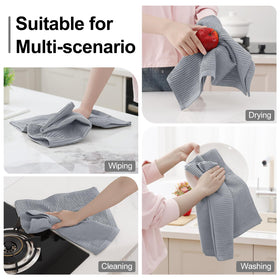 Homaxy Premium Kitchen Towels drying dishes and wiping countertops with absorbent comfort