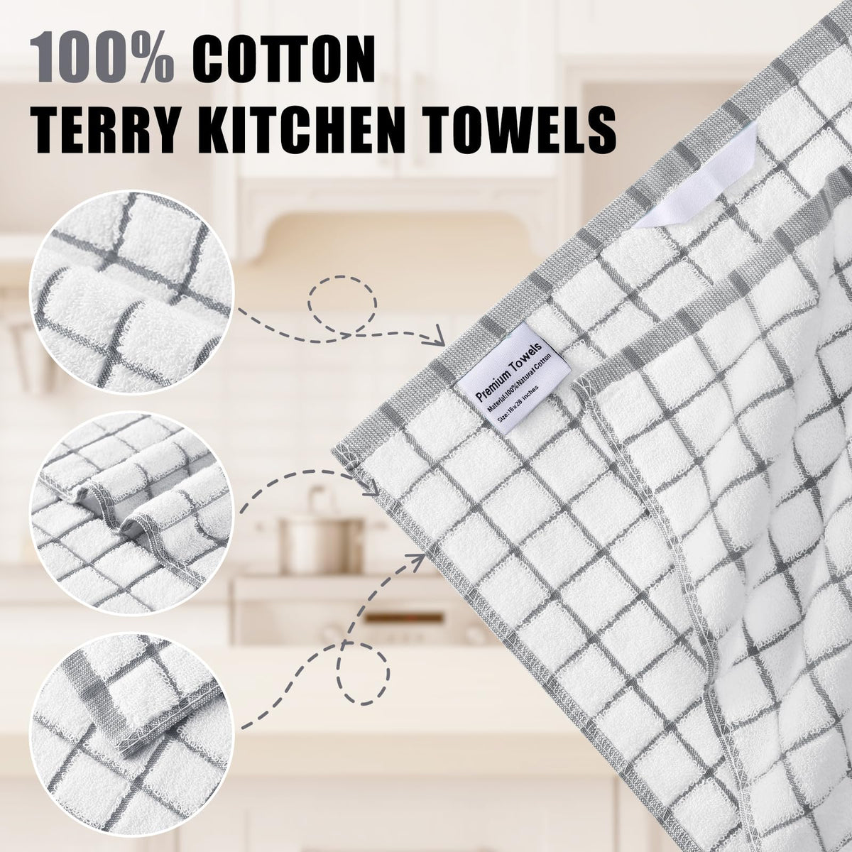 Homaxy Premium Kitchen Towels durable and machine-washable for long-lasting use