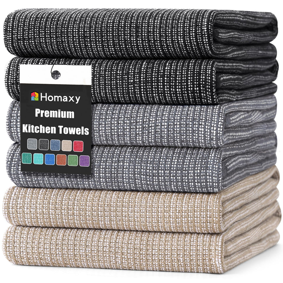 Homaxy Premium Kitchen Towels in flat weave for versatile cleaning tasks