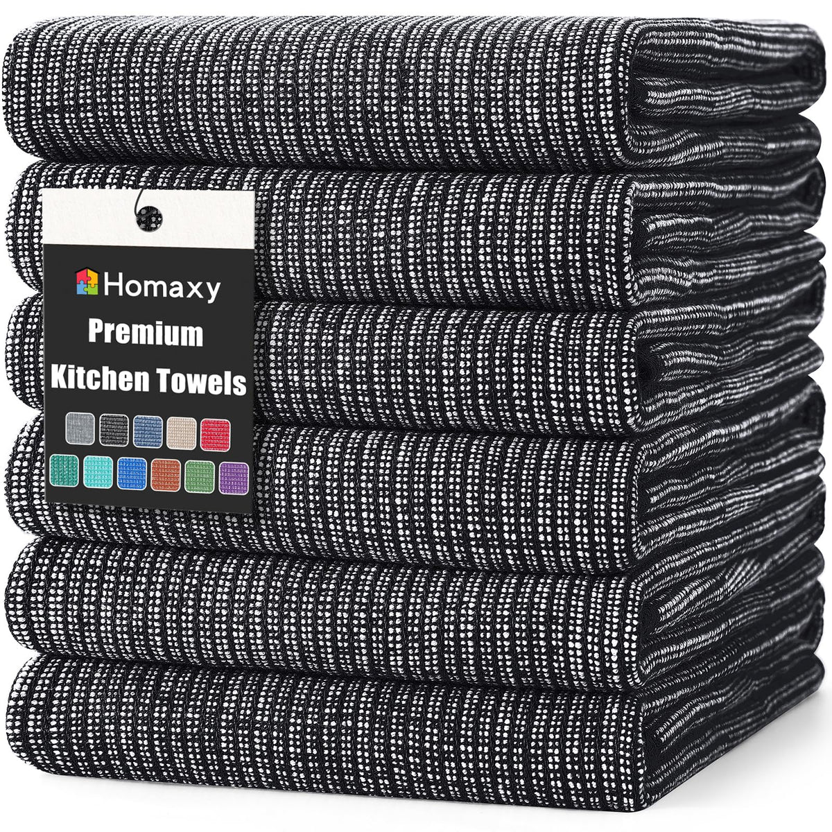 Homaxy premium kitchen towels flat 18x28 inches for quick drying and cleaning