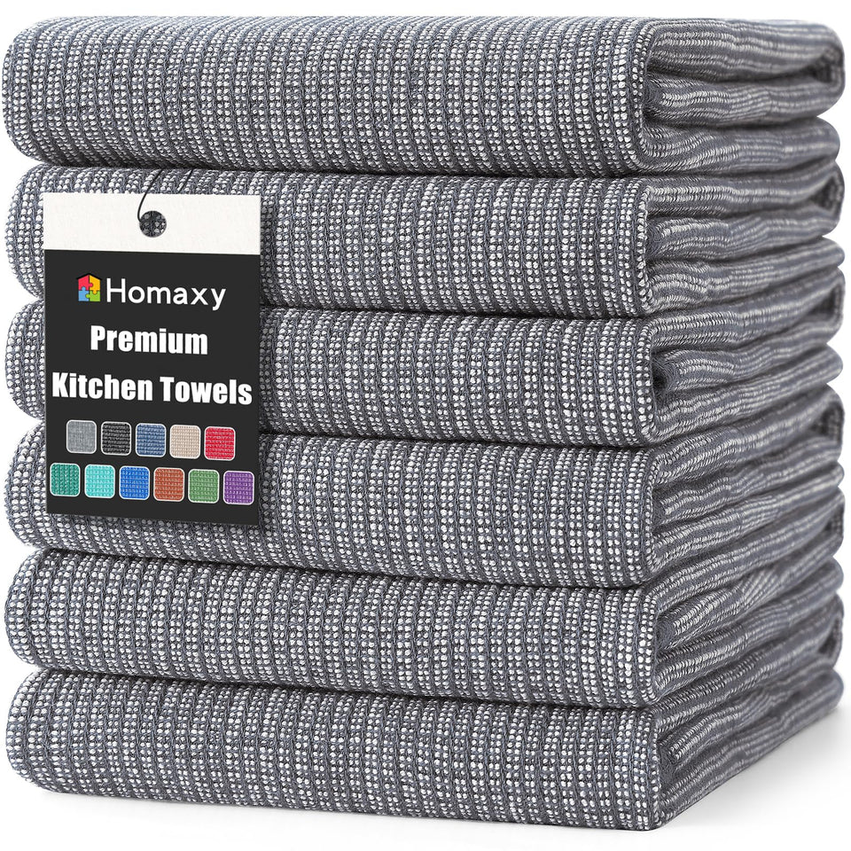 Homaxy premium kitchen towels flat and terry texture for versatile drying.