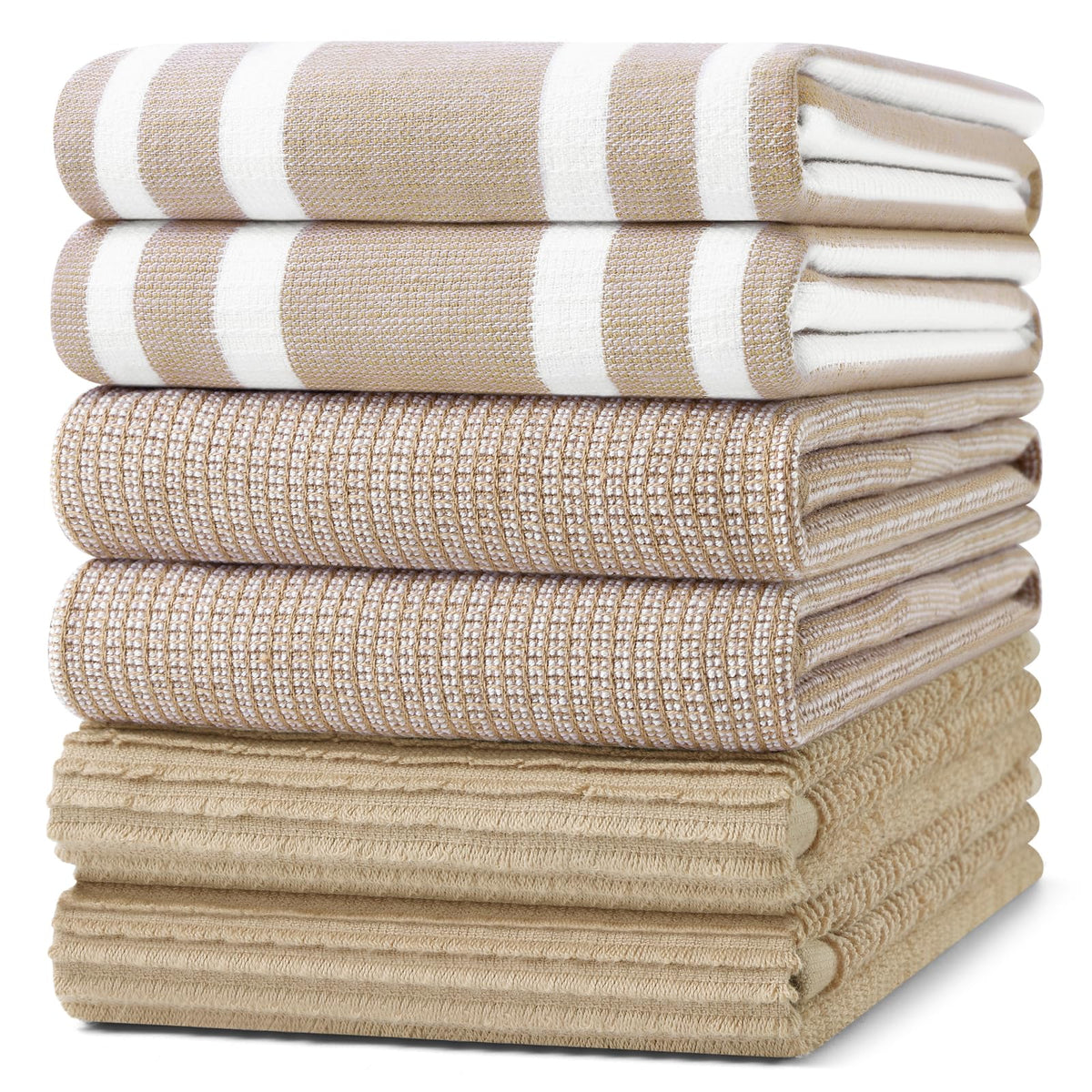 Homaxy Premium Kitchen Towels folded on counter show soft, absorbent fabric