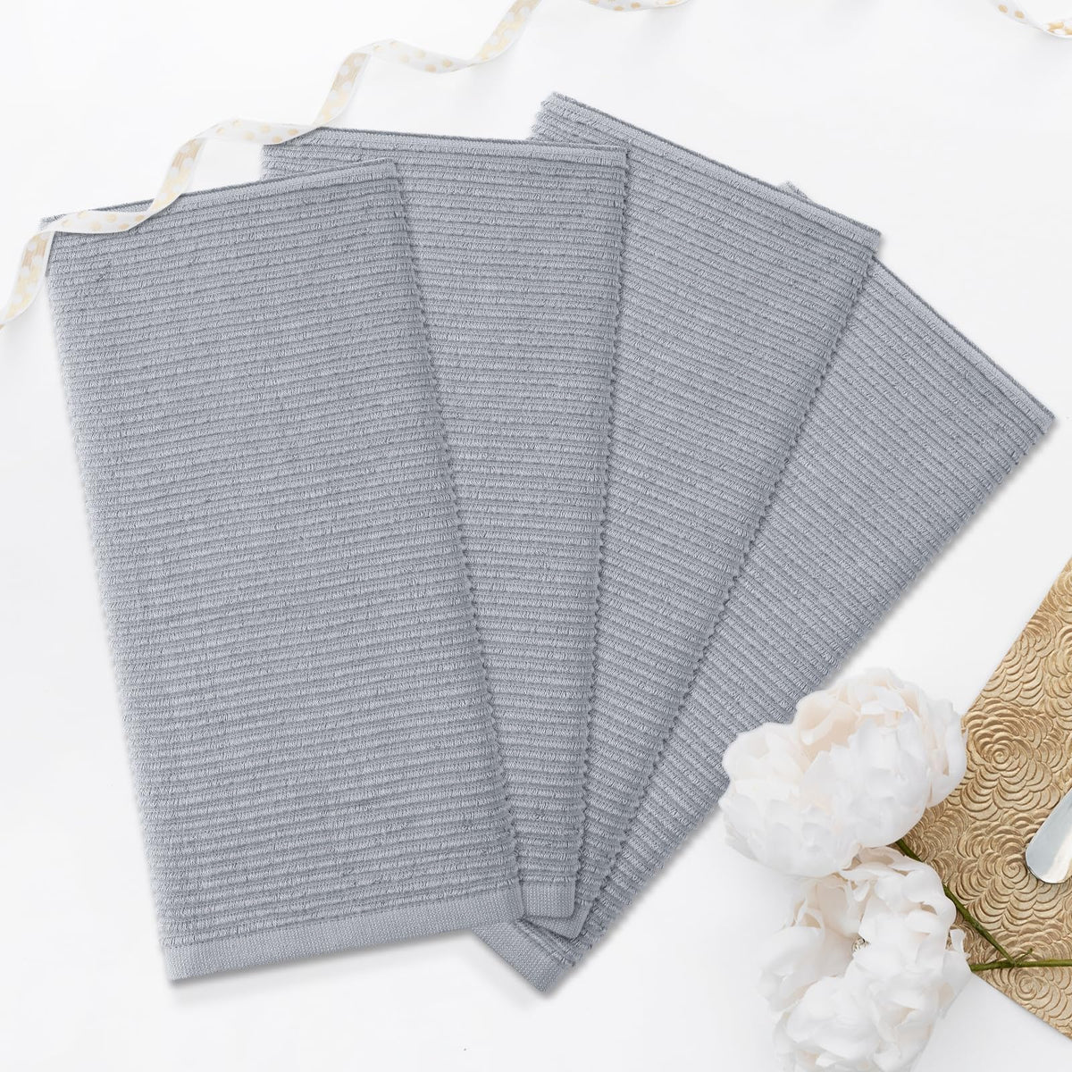 Homaxy Premium Kitchen Towels grey color adds subtle kitchen decor while staying practical
