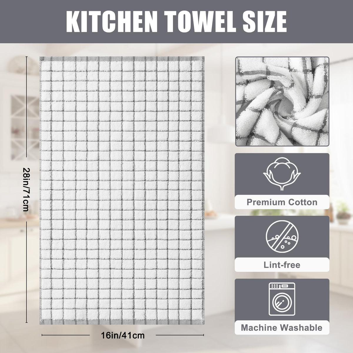 Homaxy Premium Kitchen Towels hanging loop enables easy storage and quick access