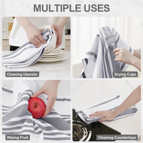 Homaxy towels with hanging loop for easy storage.