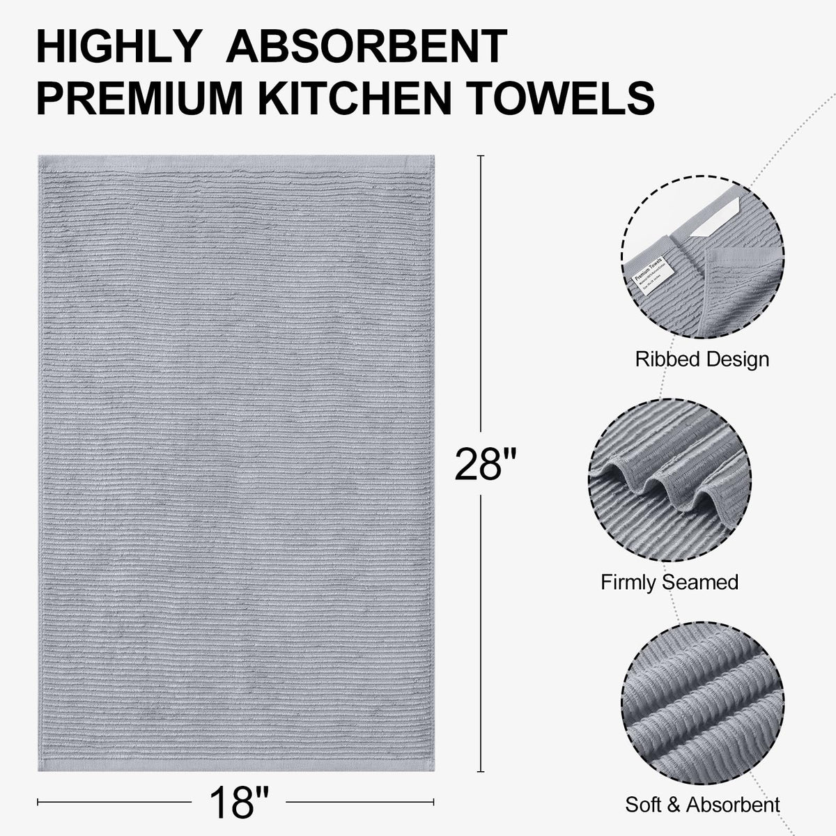 Homaxy Premium Kitchen Towels large 18x28 inch size covers wide surfaces efficiently