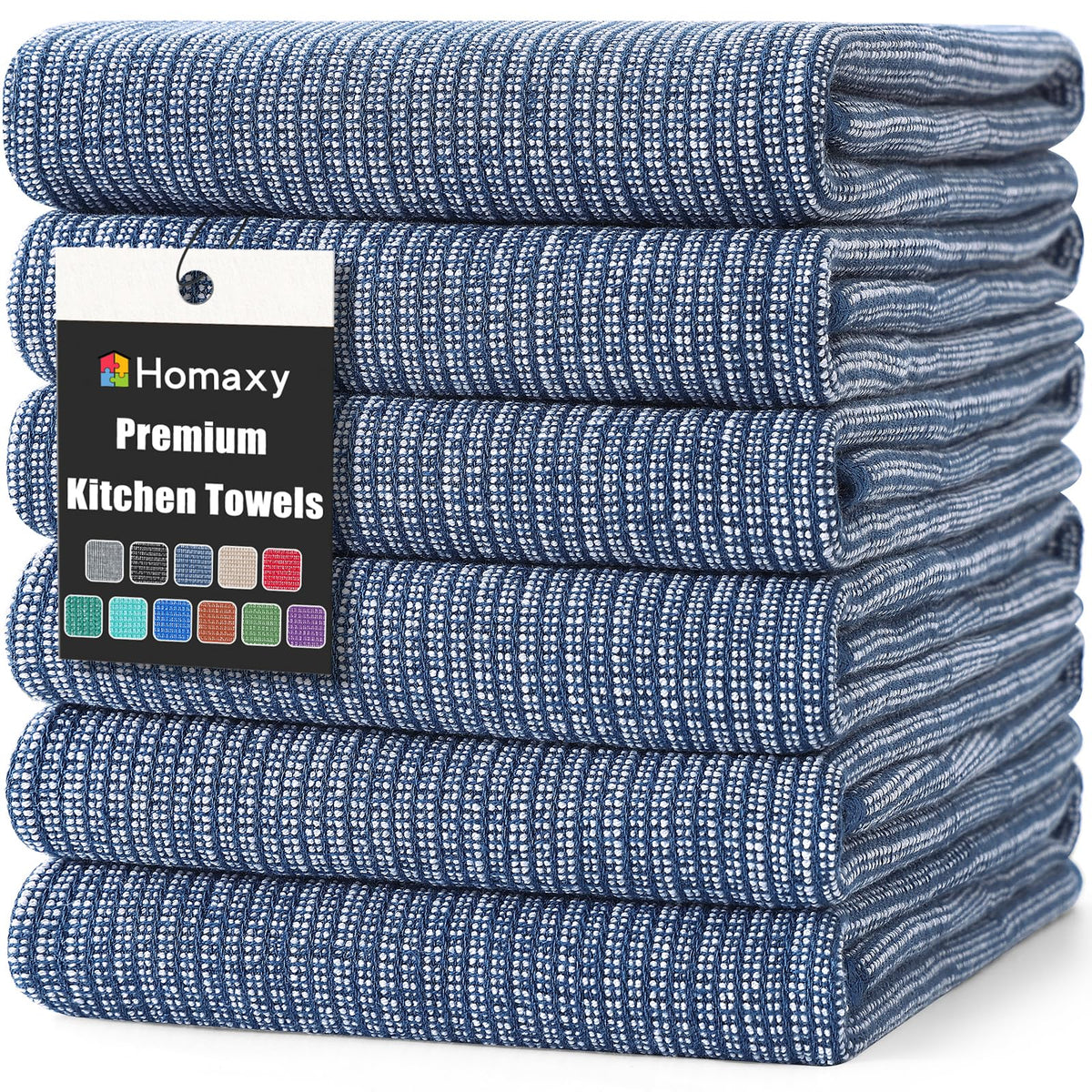 Homaxy navy flat-texture towel for quick cleanups and polish.