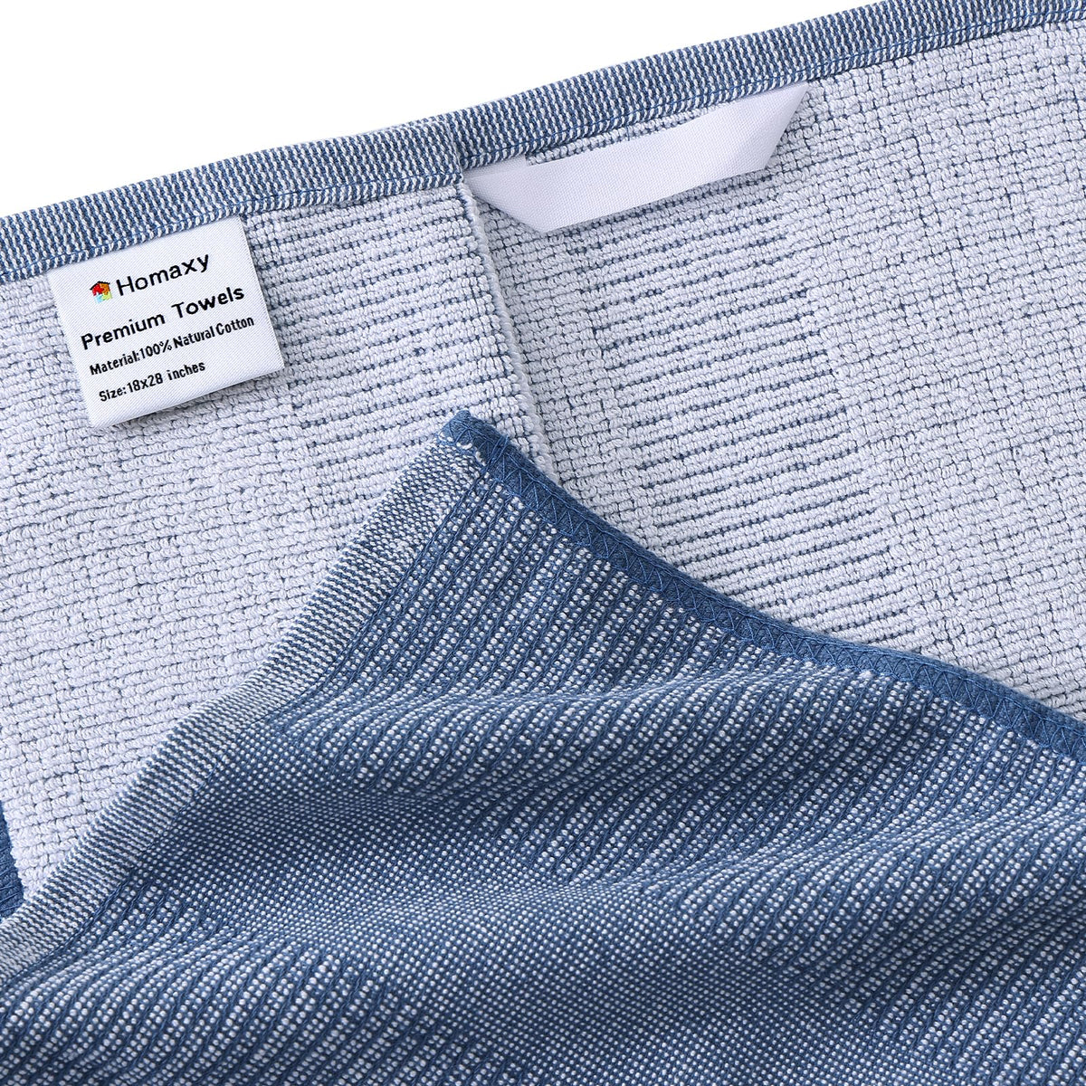 Homaxy navy terry-texture towel absorbs spills efficiently.