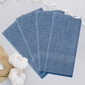 Homaxy navy towels stack neatly for easy storage.