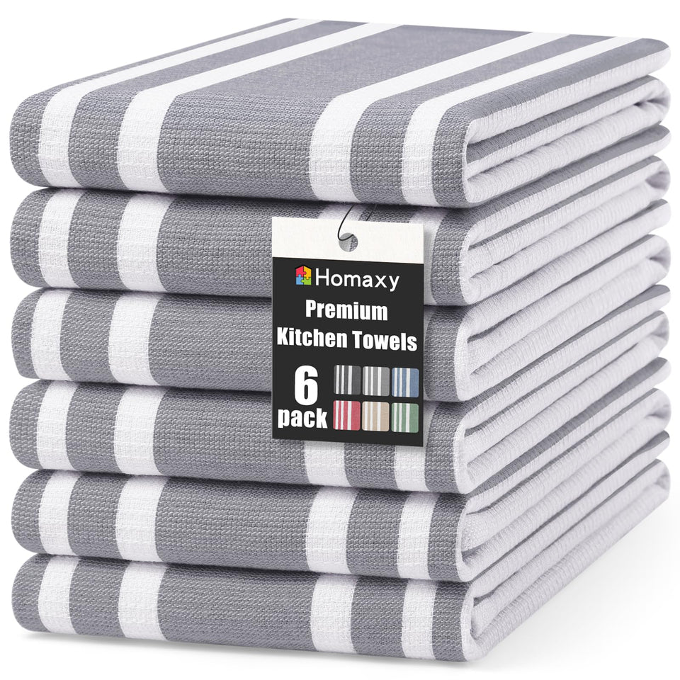 Homaxy kitchen towels with stripe design for elegant drying and quick cleanups.