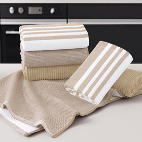 Homaxy towels with striped detail complement modern kitchen decor