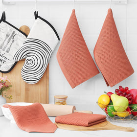 Homaxy 6-pack coral dishcloths, versatile towels for drying and wiping.