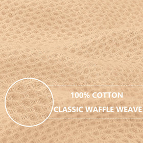 Homaxy apricot dishcloth close-up shows soft cotton waffle weave protecting cookware.