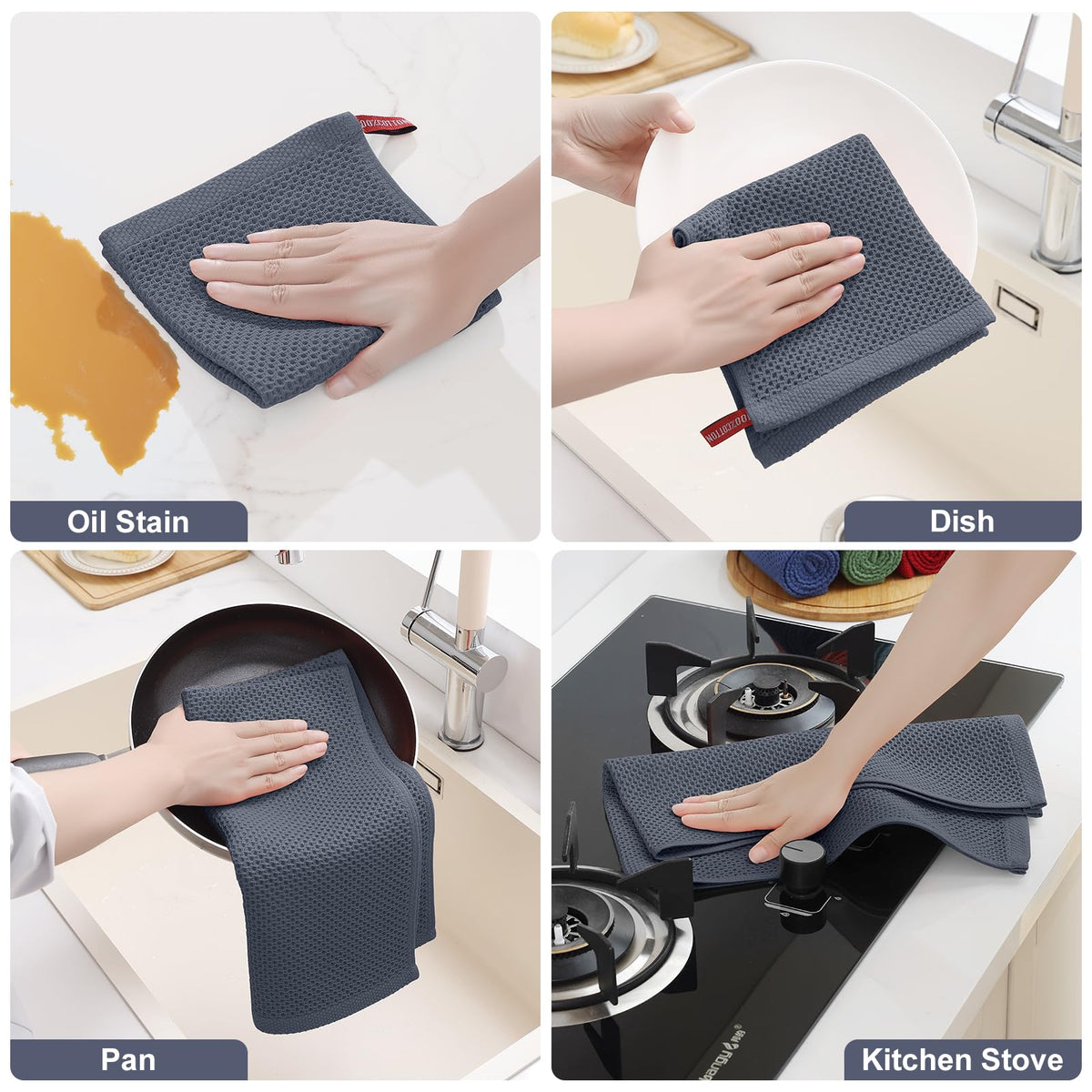 Homaxy soft, scratch-free dishcloths for gentle cleanup and drying.