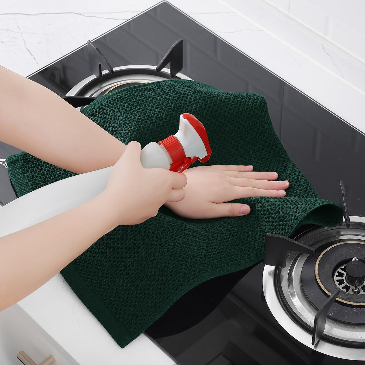 Homaxy solid-color cotton dishcloths pack to coordinate with any decor