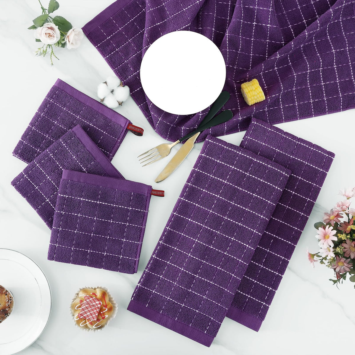 Homaxy terry dishcloth wipes glassware without lint or streaks.
