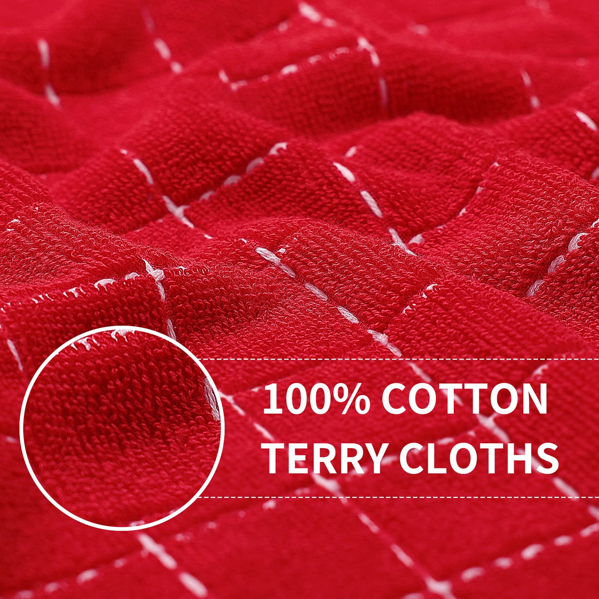 Homaxy terry towel close-up highlights soft, absorbent weave for utensil drying