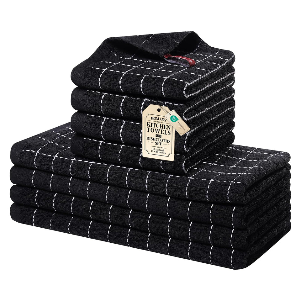 Homaxy checkered 12x12 dishcloths absorbent for quick spills