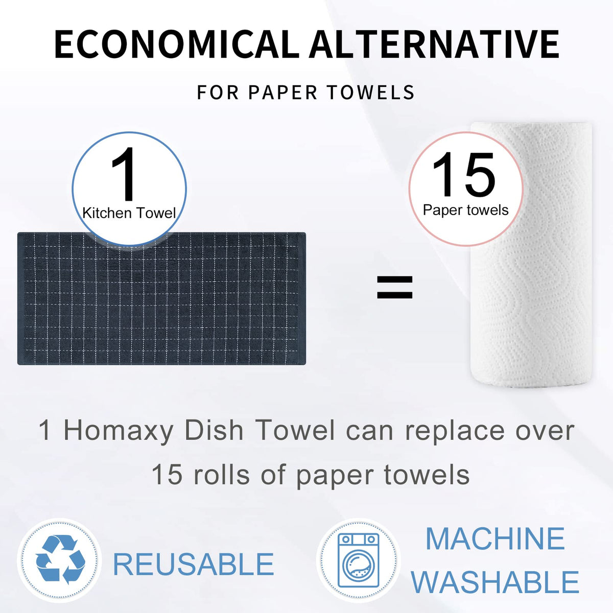 Homaxy towels hanging to dry in a tidy kitchen.