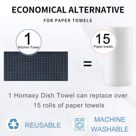 Homaxy towels hanging to dry in a tidy kitchen.
