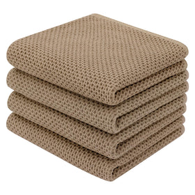 Homaxy waffle dish towels closeup shows absorbent cotton for quick drying