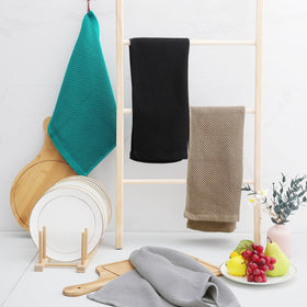 Homaxy waffle dish towels tan color coordinates with any kitchen style