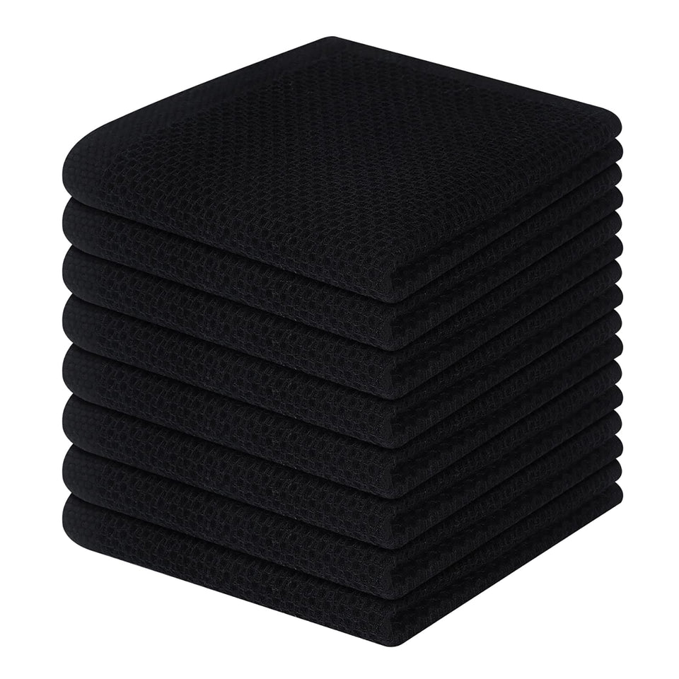 Homaxy waffle dishcloth in black 12x12 for ultra-soft, scratch-free drying