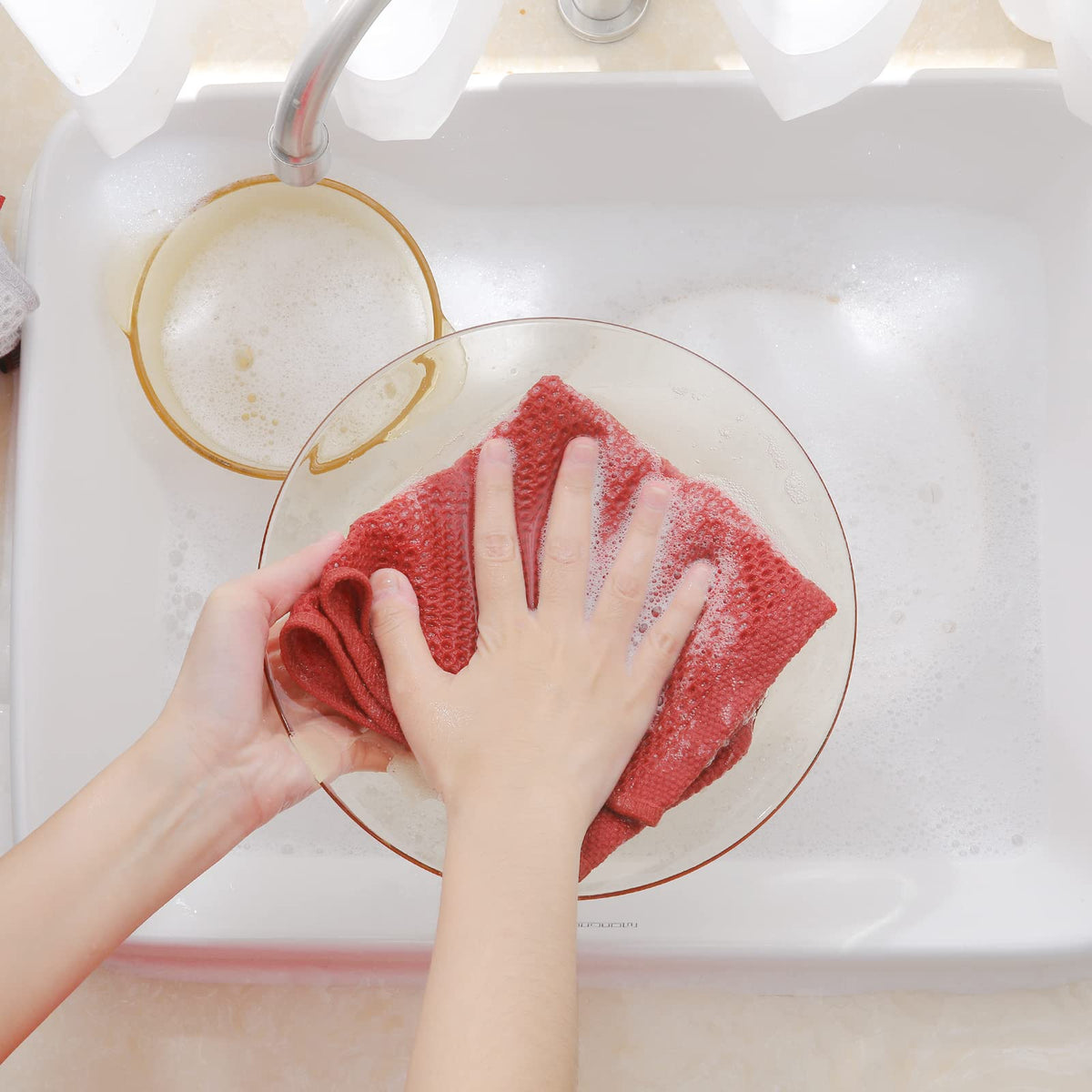 Homaxy waffle dishcloth soft touch ideal for delicate cookware