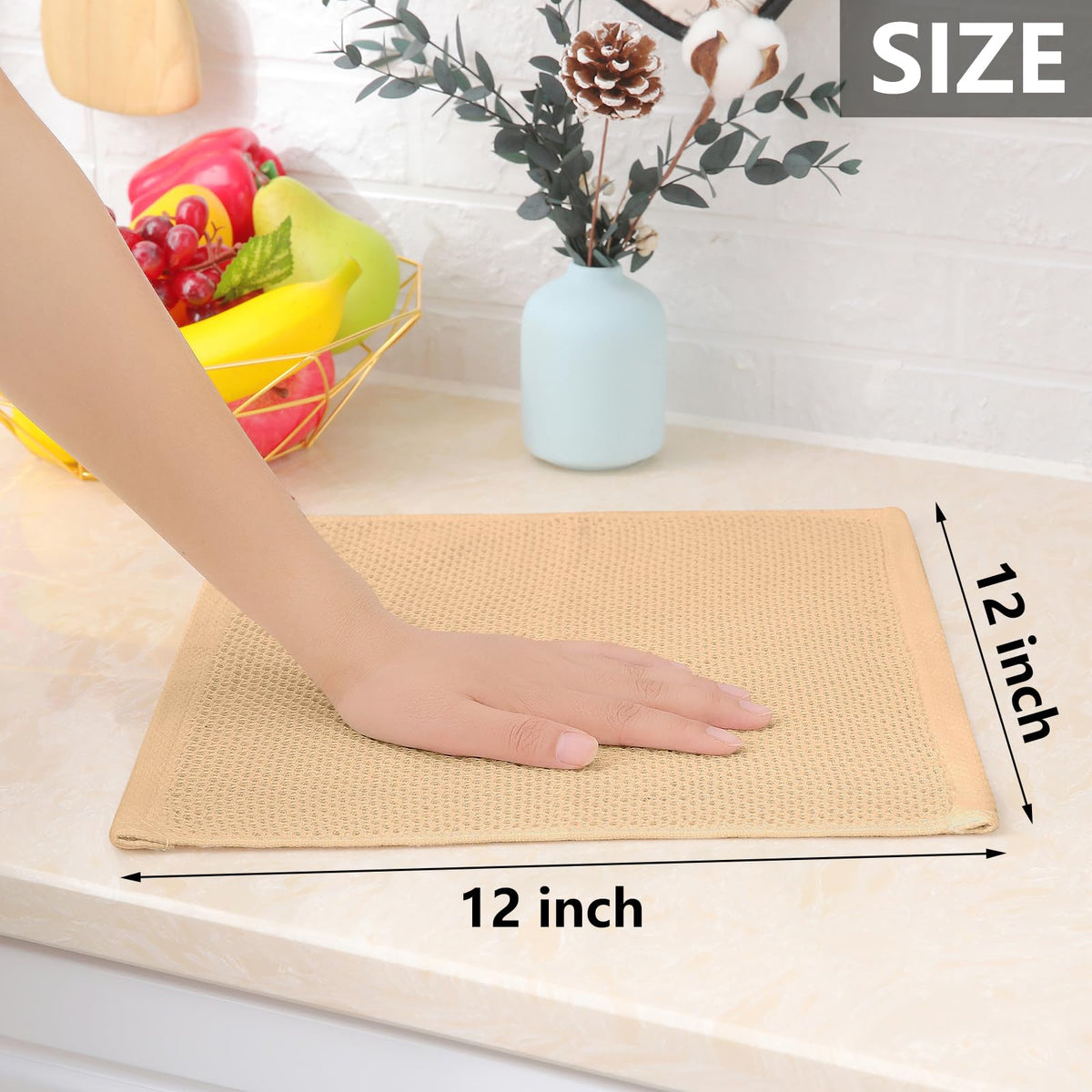 Close-up of waffle pattern on Homaxy dishcloth reveals highly absorbent surface.