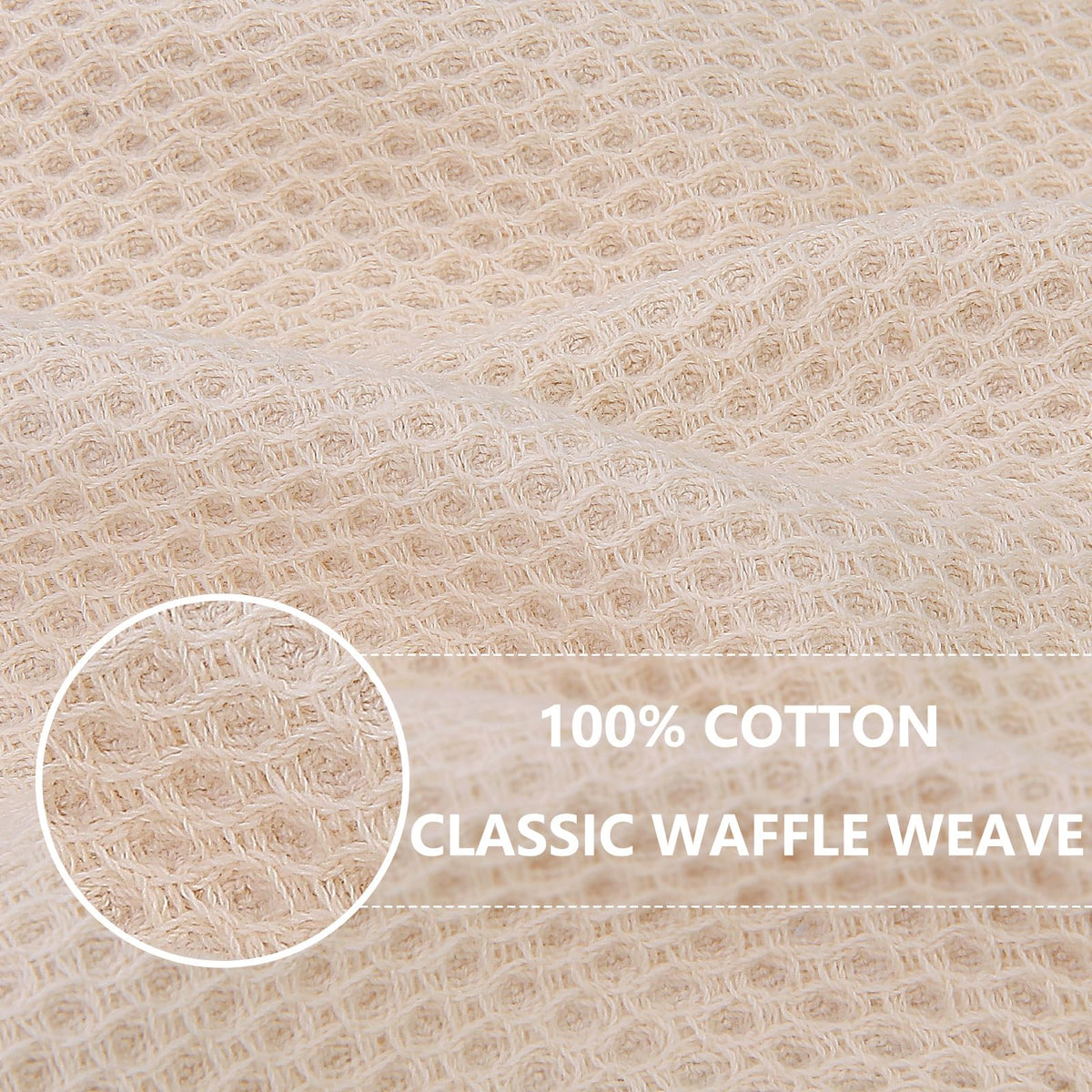 Homaxy beige dish towel laid flat reveals lightweight breathable cotton.