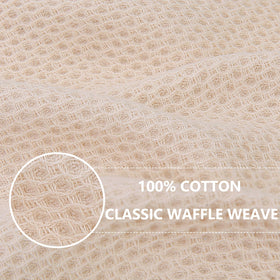 Homaxy beige dish towel laid flat reveals lightweight breathable cotton.