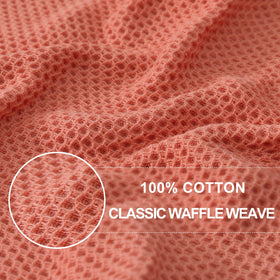 Homaxy waffle-weave coral dishcloth, 12x12, quick-drying and soft on cookware.