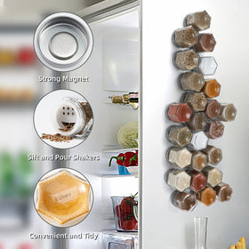 Homazing shaker lids 2-in-1 design for precise pour and sprinkle use.