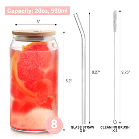 HOMBERKING can-shaped glasses 8-pack ideal for parties and gatherings